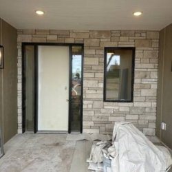 Stucco, chimney, stone, concrete, foundation (Stillwater)